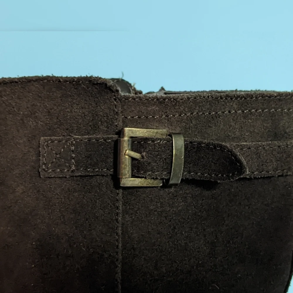 Lands' End Dark Brown Leather Tall Boots Size 7